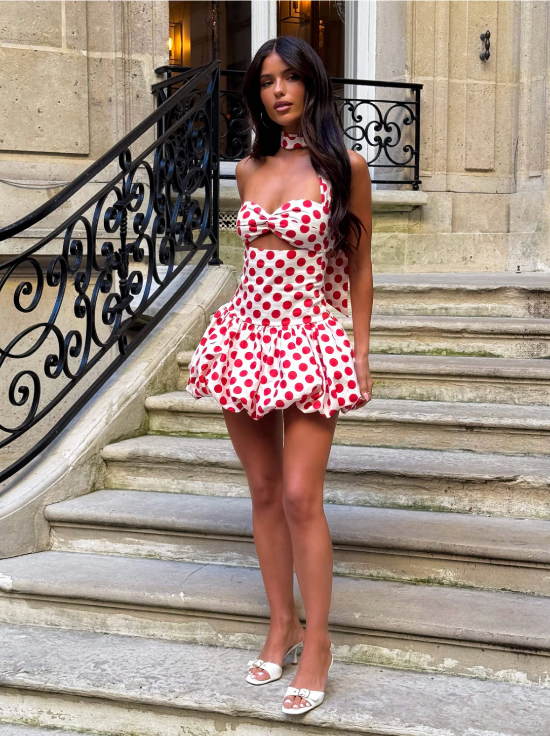 HAYLEY MINI DRESS RED POLKA DOT