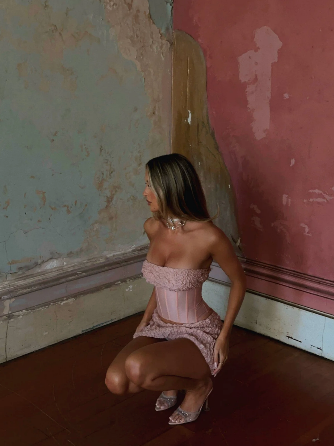 ZOFIA SET TOP AND MINI SKIRT ROSE
