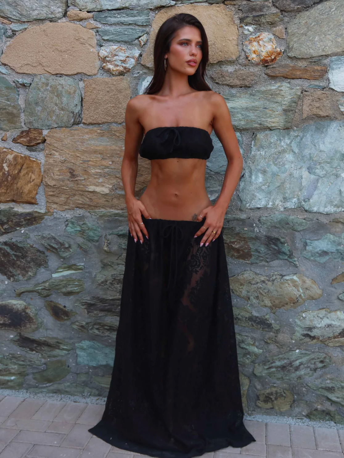 SOREN SET TOP AND MAXI SKIRT BLACK
