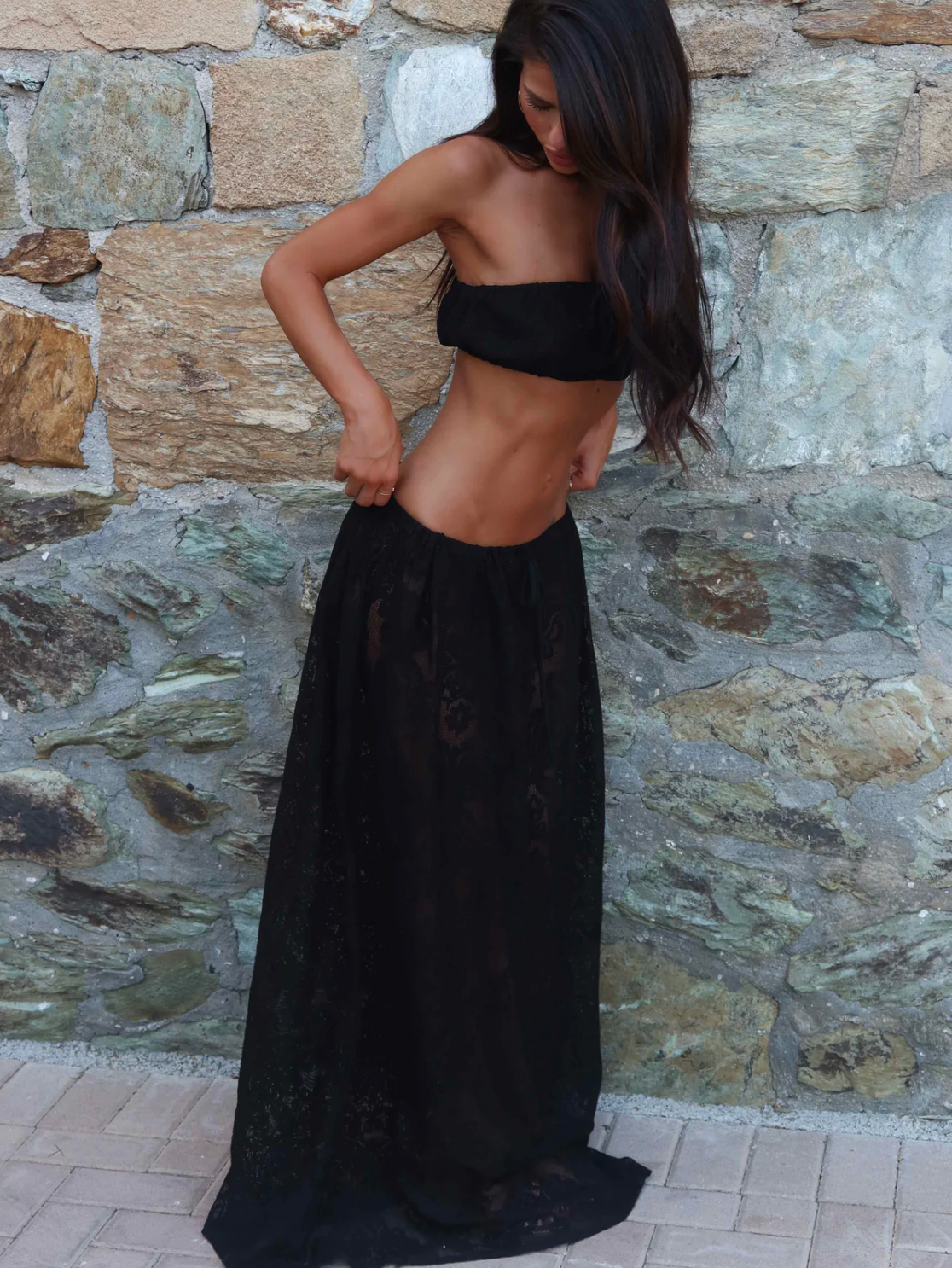 SOREN SET TOP AND MAXI SKIRT BLACK