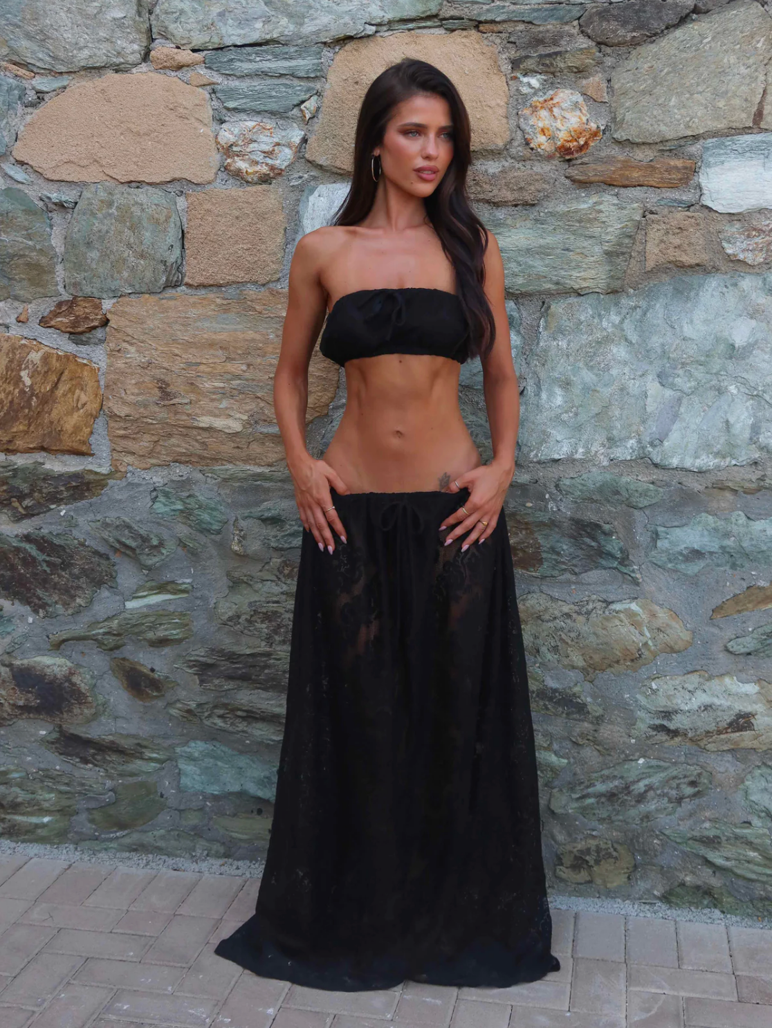 SOREN SET TOP AND MAXI SKIRT BLACK