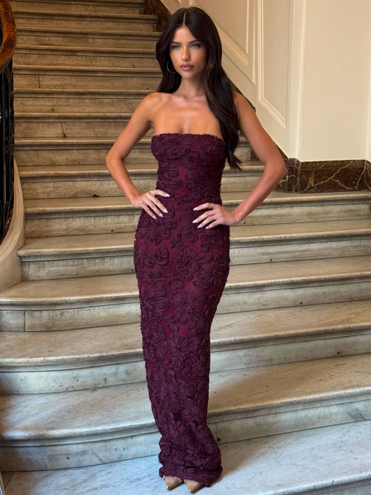CARLO MAXI DRESS DARK MAUVE